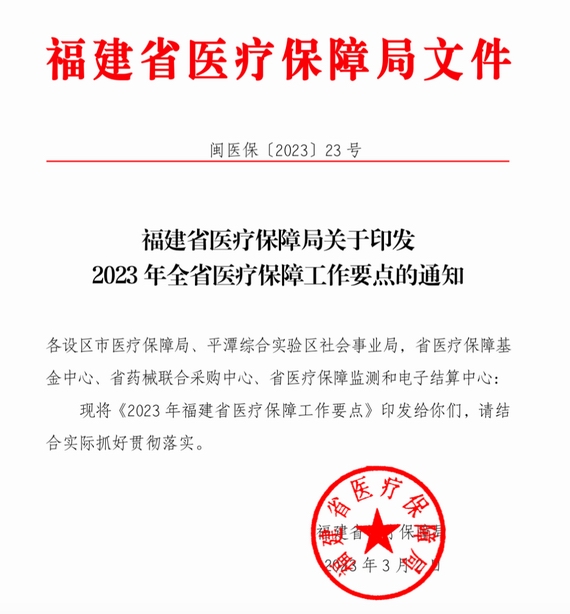 2023年全省醫療保障工作要點的通知